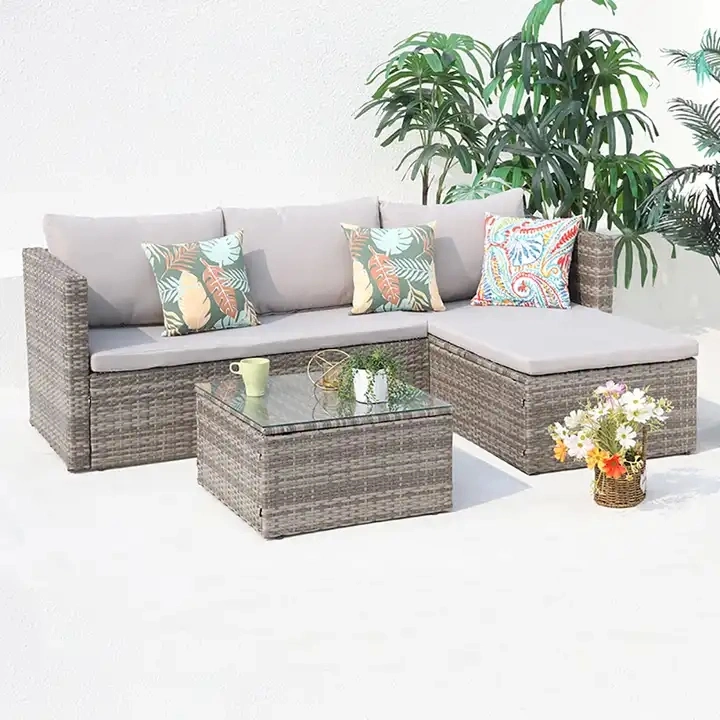 Custom Modern Fashion Leisure Outdoor Furniture Wicker Rattan Garden Sofa Sets
