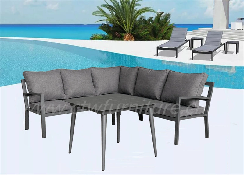Patio Sofa Set Outdoor Sectional Furniture Aluminum Courtyard Poolside Hotel Villa 4 Seater Leisure Lounge Garden Couch