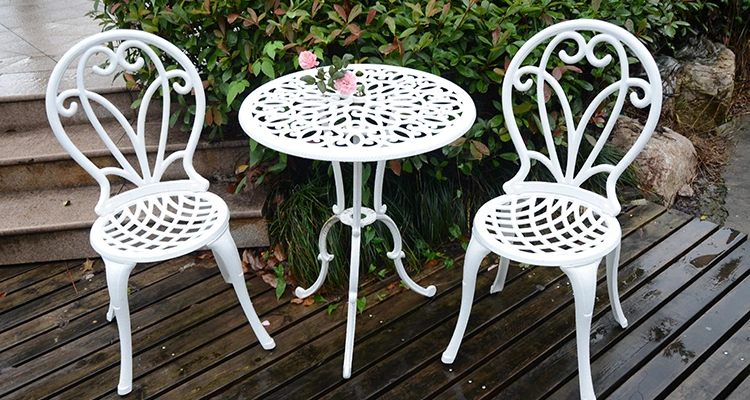 Cast Aluminum Patio Furniture Outdoor Garden Furniture Rose Bistro Set