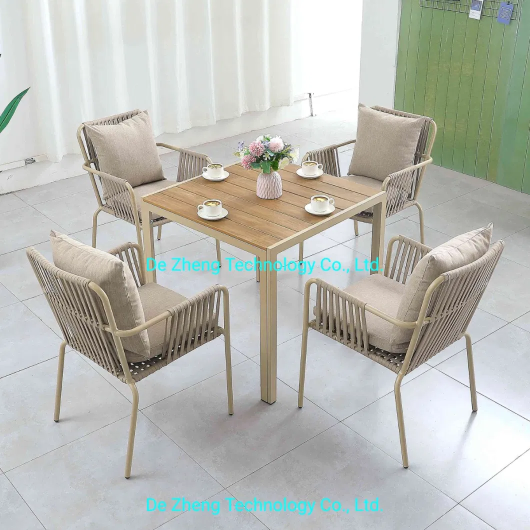 Commercial Hotel Garden Aluminum Square Outdoor Dining Bistro Dining Sets