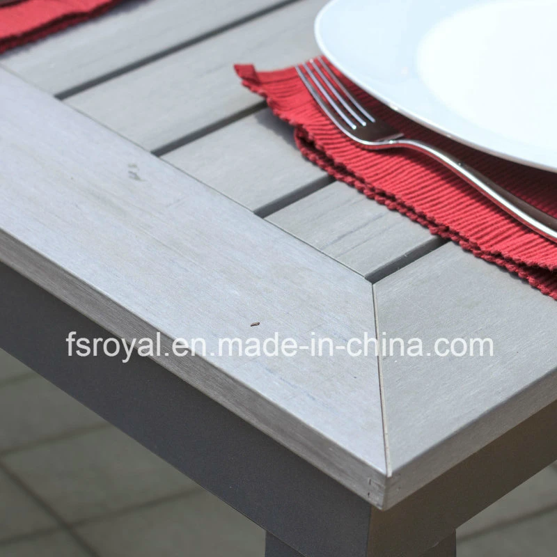 Morden Outdoor Furniture Home Hotel Restaurant Patio Garden Sets Dining Table Set Aluminum Rattan Plastic Wood Synthetic Wood Outdoor Chair
