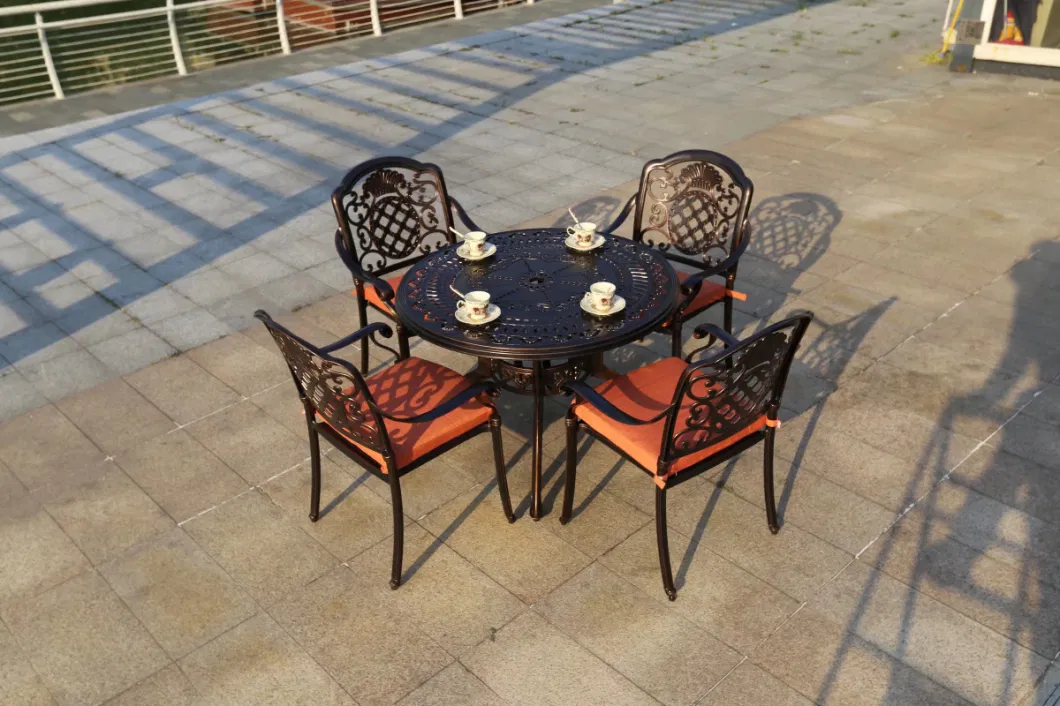 Outdoor Furniture Set Aluminum Five Outdoor Leisure Garden Courtyard of Europe Type Furniture Open-Air Balcony Chairs and Tables