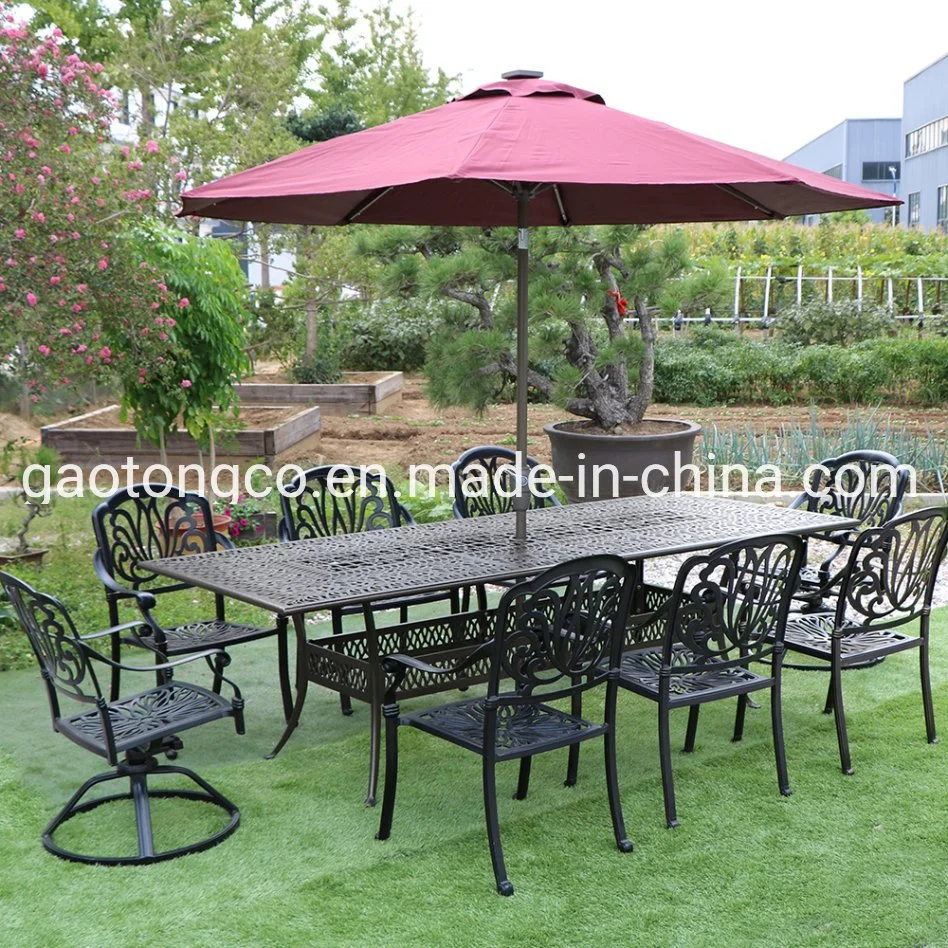 4 Seater Cast Aluminum Patio Table Dining Set Metal Outdoor Furniture Garden Set