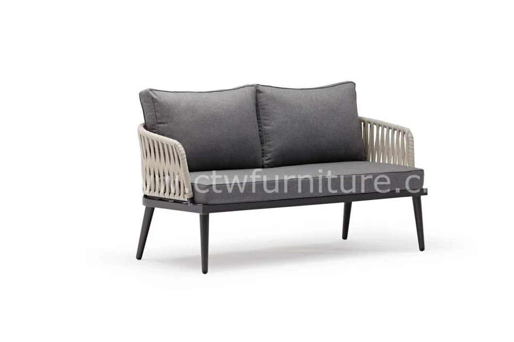 Modern Aluminum Outdoor Garden Rope Weaving Patio Sofa