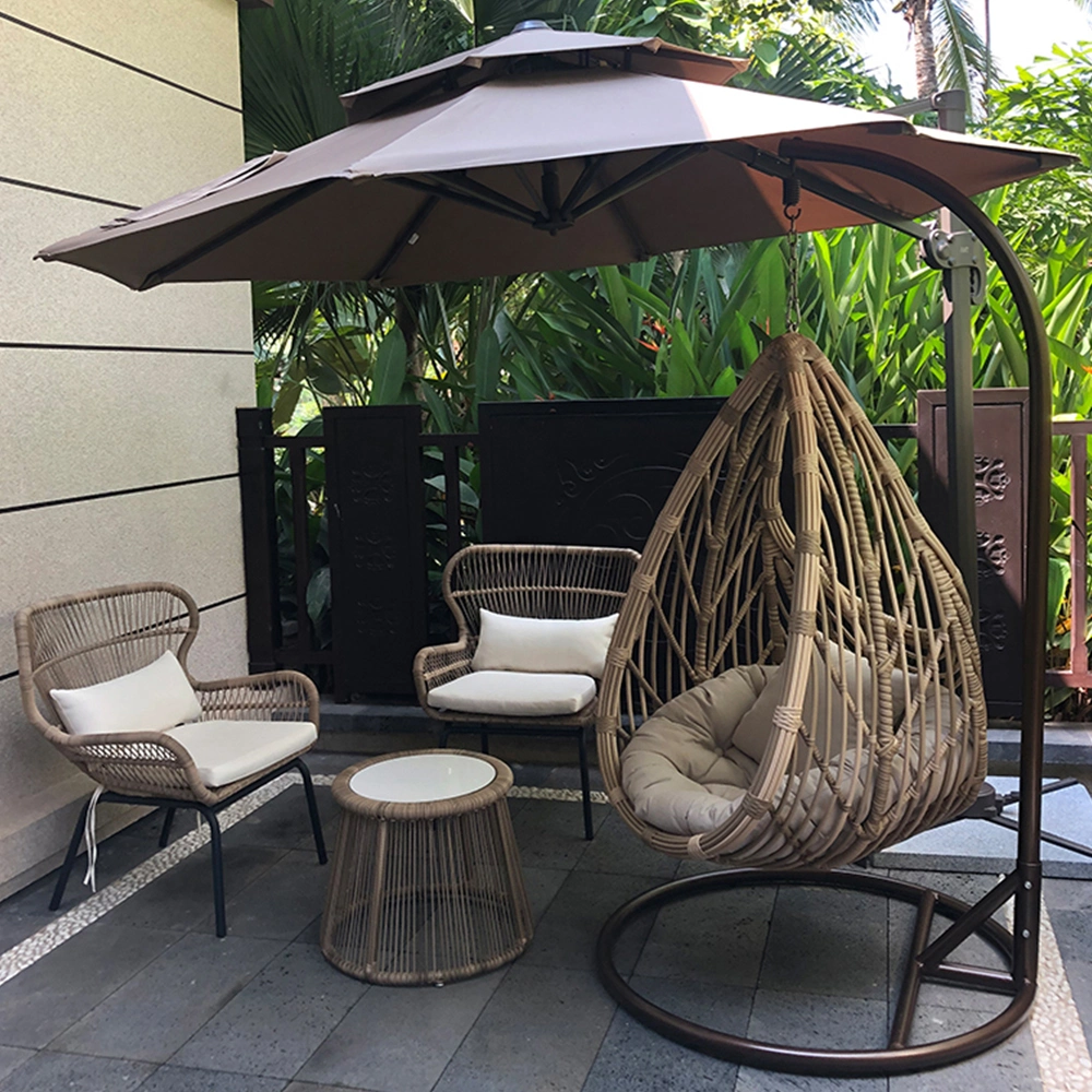 Round Hammock Rattan Outdoor Hanging Swing Chair Hanging Chair with Stand