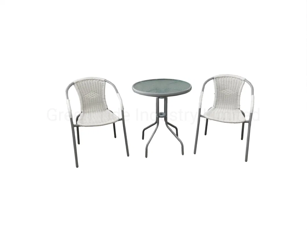 Outdoor Rattan Garden Furniture Table and Chair Sets 3PCS