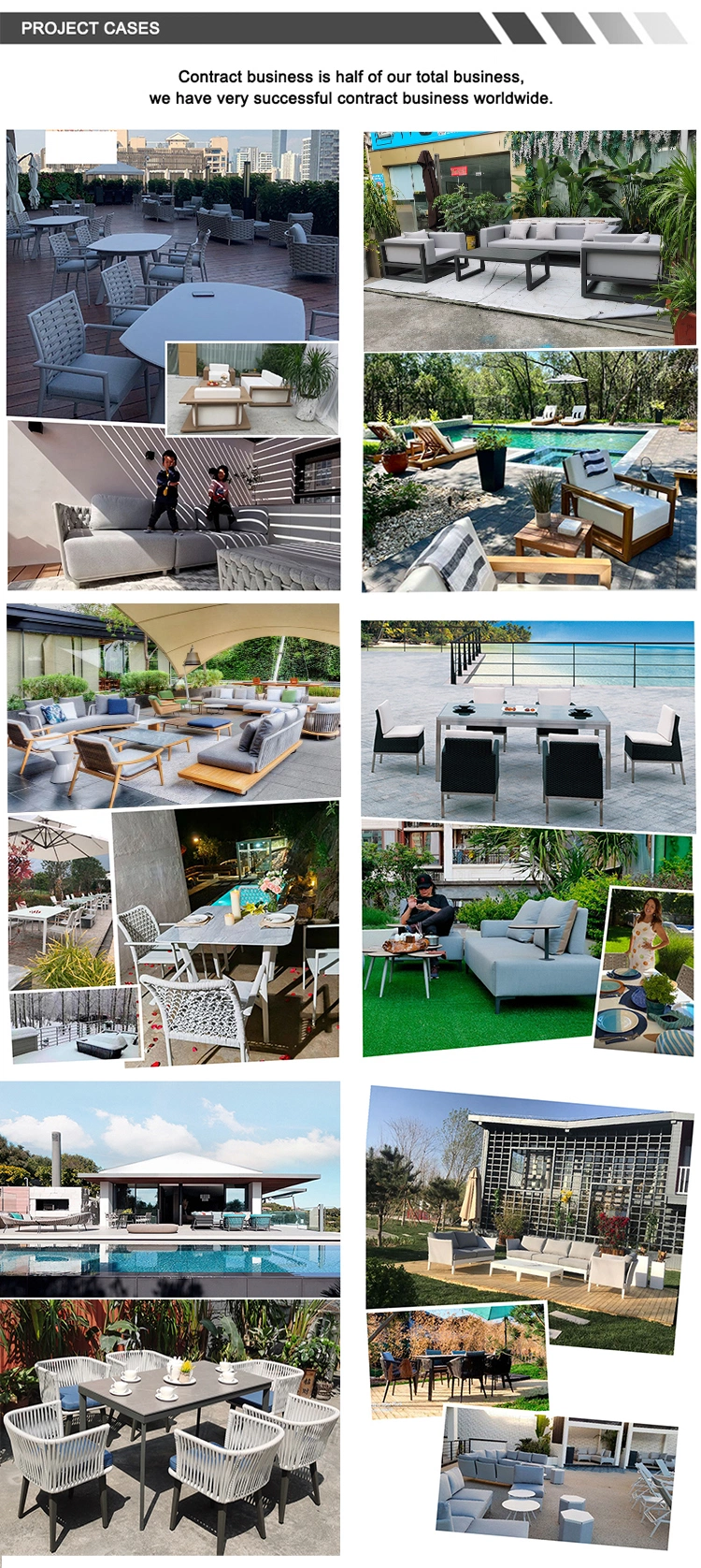 Home Patio Furniture Modern Outdoor Leisure Garden Aluminum Rattan Sectional Sofa Set