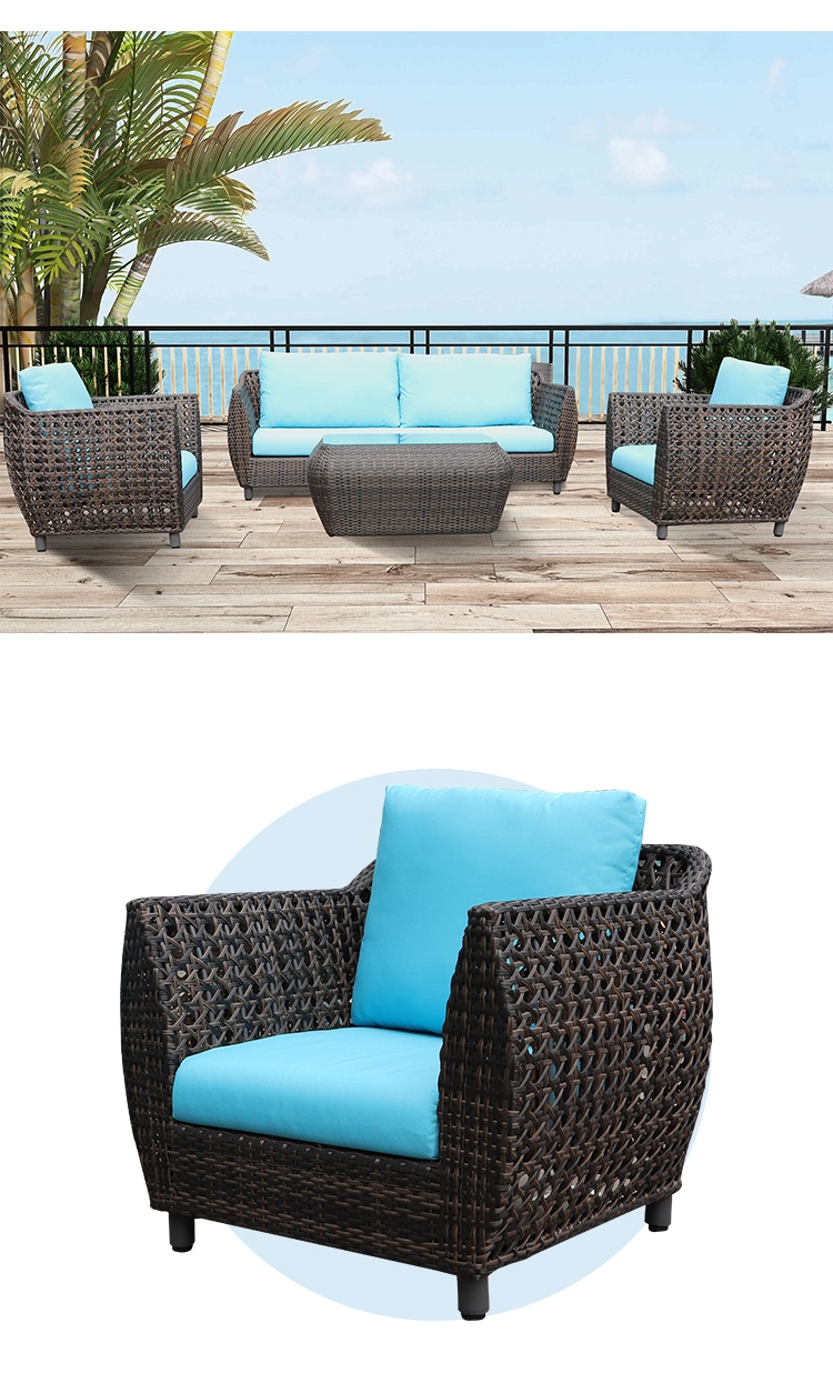 Foshan Modern 2 Seater Rattan Garden Half Moon Outdoor Sofa