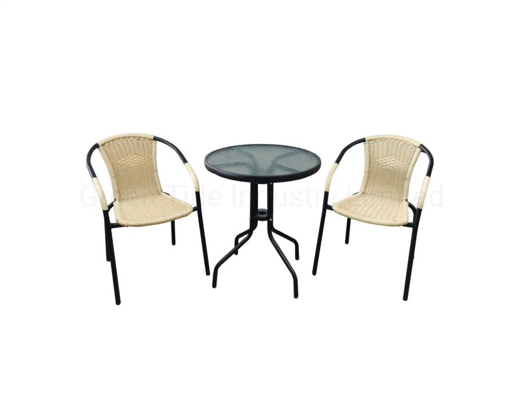 Outdoor Rattan Garden Furniture Table and Chair Sets 3PCS