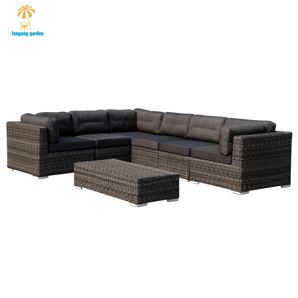 Outdoor Wicker Garden Aluminum Round Rattan Sofa Set Hotel Patio Furniture