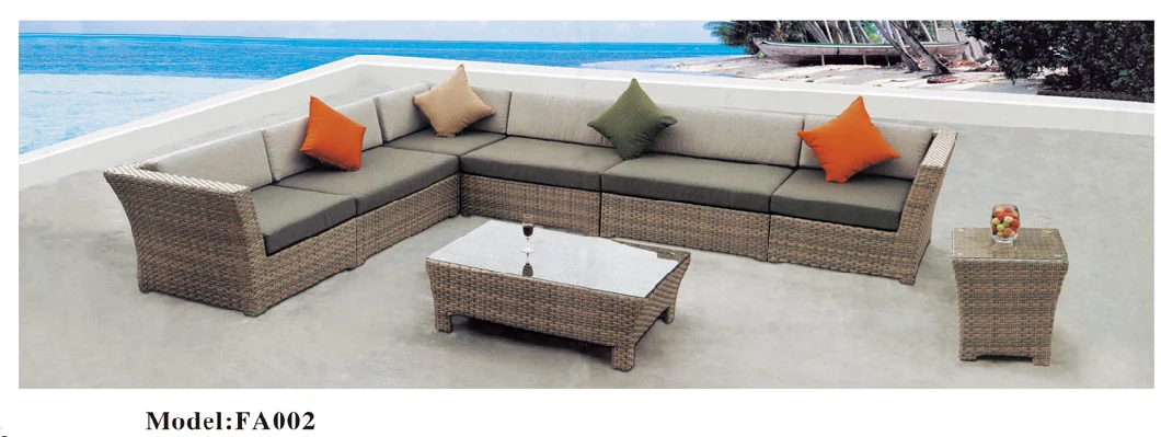 High Quality Garden Patio Furniture Outdoor Sofas Set Modern Home Style Rattan Furniture Garden Set Wicker Couch Round Outdoor Rattan Sofa