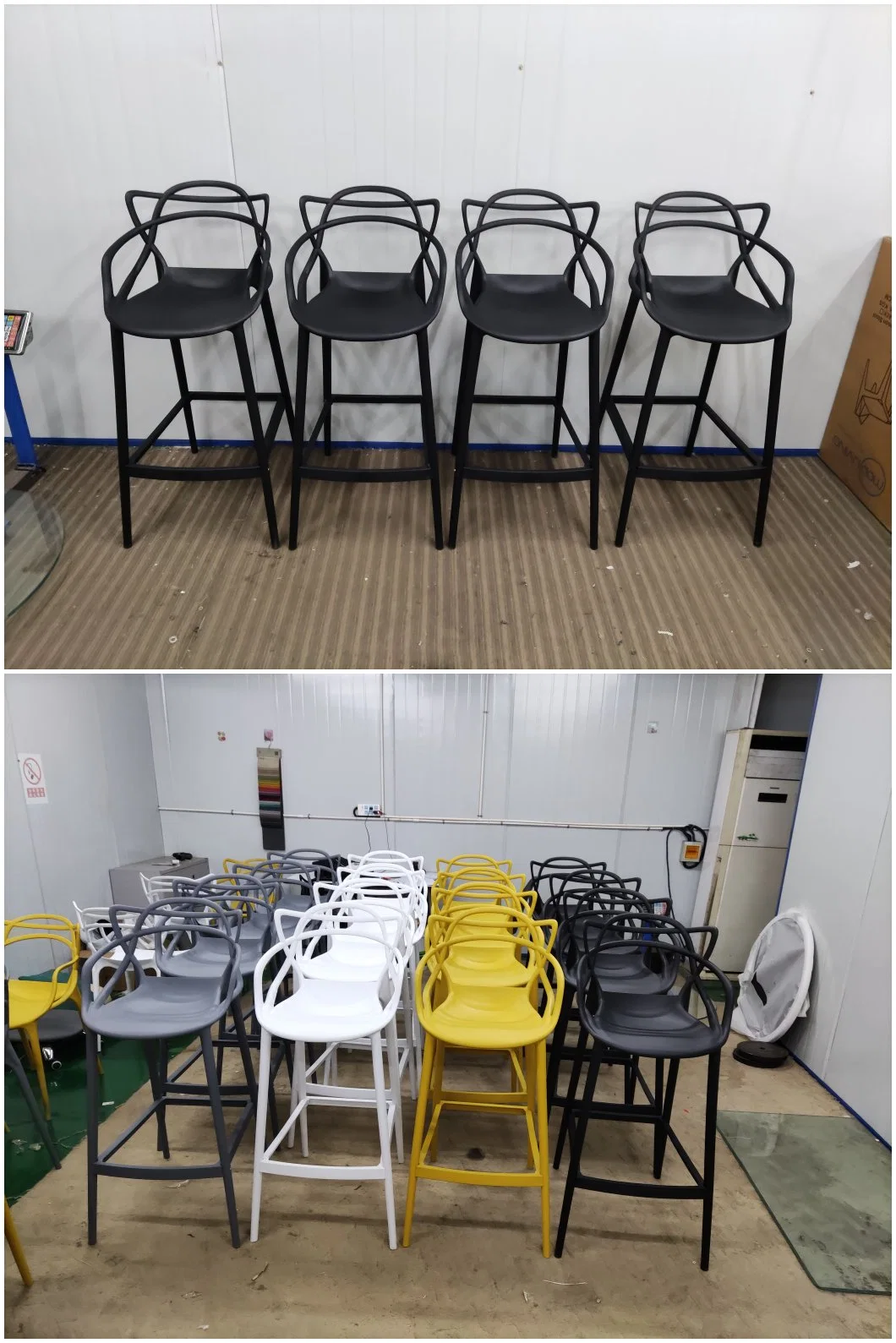 Wholesale Factory Cafe Kitchen Restaurant PP Dining Chair Cheap Plastic Bar Chair Cadeira De Plastico