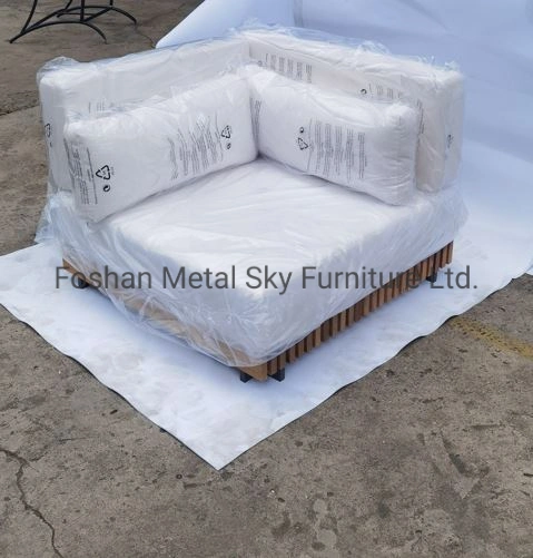 Outdoor Aluminum Wooden Garden Hotel Villa Patio Teak Combination Sofa