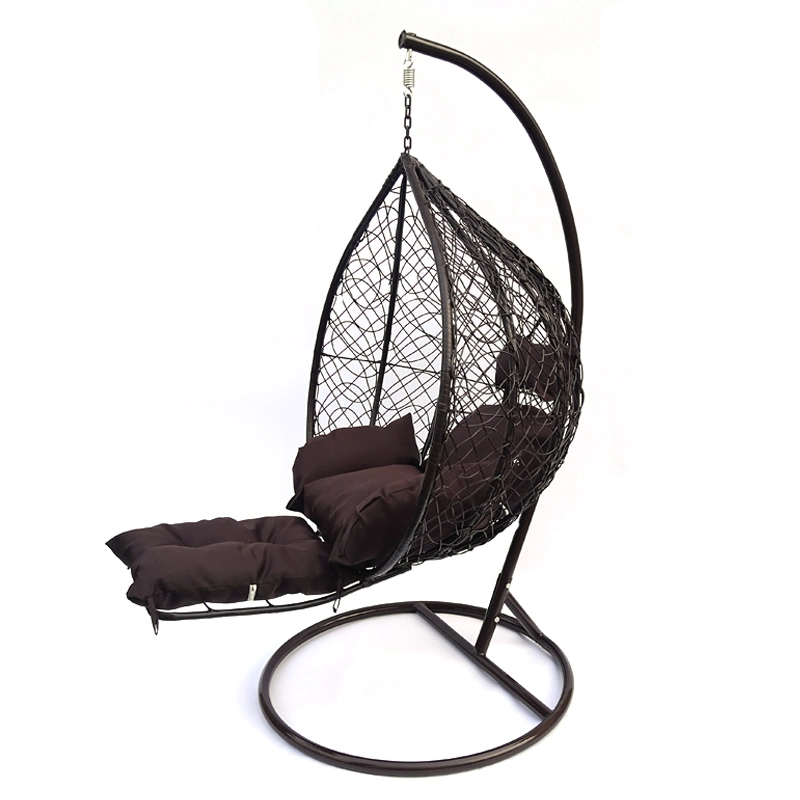 Factory Wholesale Cheap Patio Swing Outdoor Furniture Egg Hanging Swing Chair Leisure Wicker Rattan Chair with Cushion