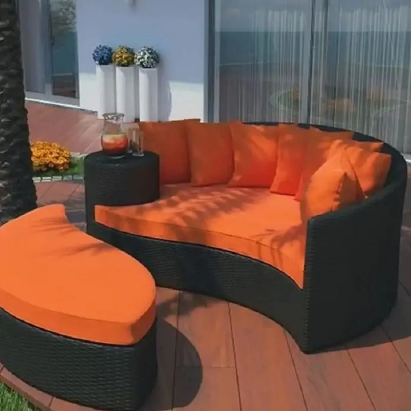 Sun Beds Garden Chaise Lounge Patio Round Rope Daybed Outdoor Furniture