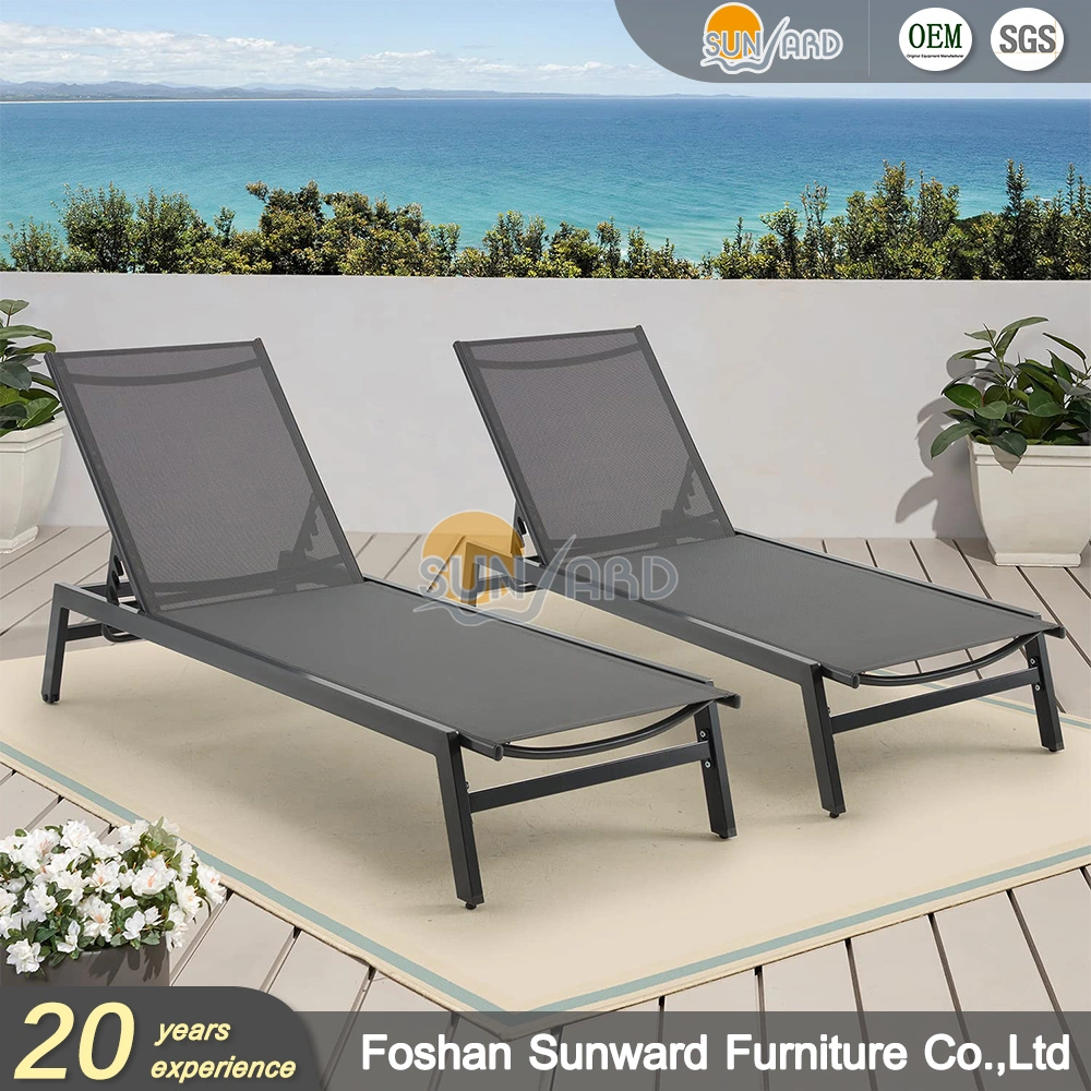 Customized Aluminum Chaise Lounge Morden Hotel Patio Pool Deck Chair Furniture Garden Beach Bed Outdoor Sun Lounger