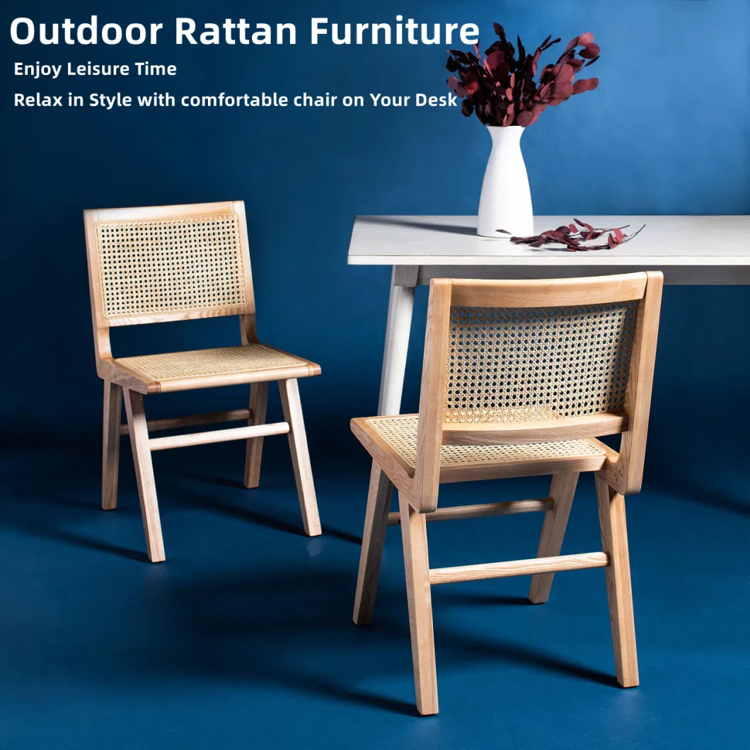 Modern Rattan Patio Conversation Set Wood Garden Chair Waterproof Patio Chair Outdoor Garden Furniture Sofa Sets