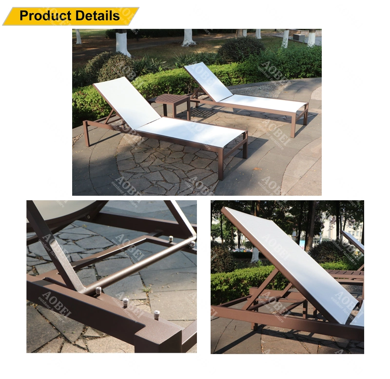 Customized Outdoor Garden Hotel Home Furniture Sets Beach Seaside Double Lounge Chair Daybed Sunbed Sun Lounger