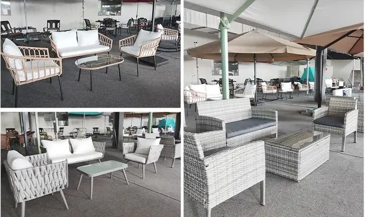 Luxury PE Rattan Modern Room Outdoor Garden Patio Furniture Tea Table Chair Sofa Sets