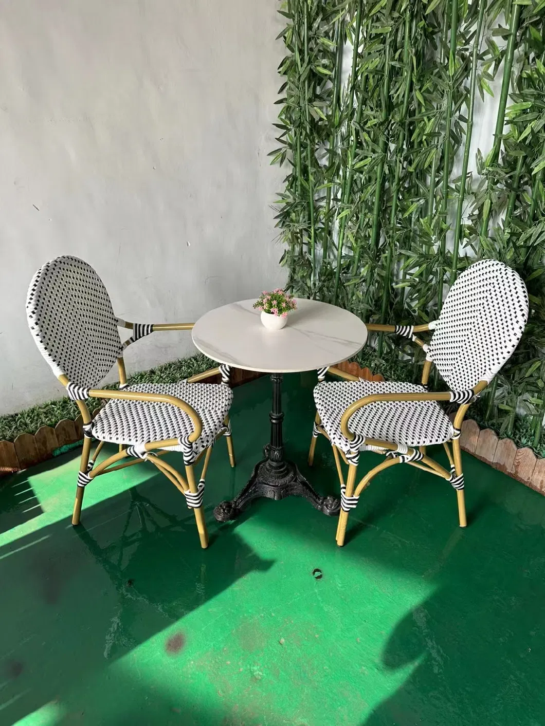 Wholesale Restaurant Dining Table Set Garden Modern Patio Furniture Aluminum Outdoor Dining Table and Chair Set