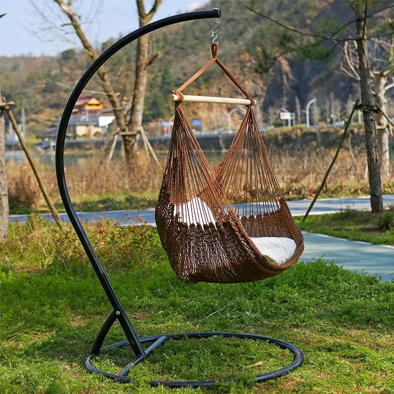 Outdoor Garden Patio Yard Handmade Cotton Rope Hanging Swing Seat Hammock Chair