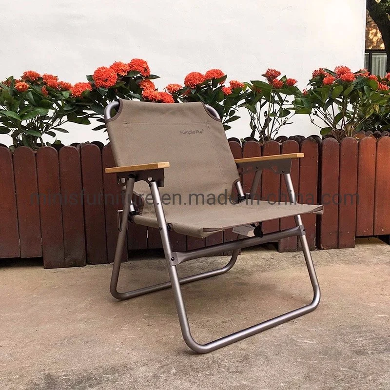 (MN-OC278) Patio Outdoor Beach Folding Chaise Lounge with Armrest and Cup Holder