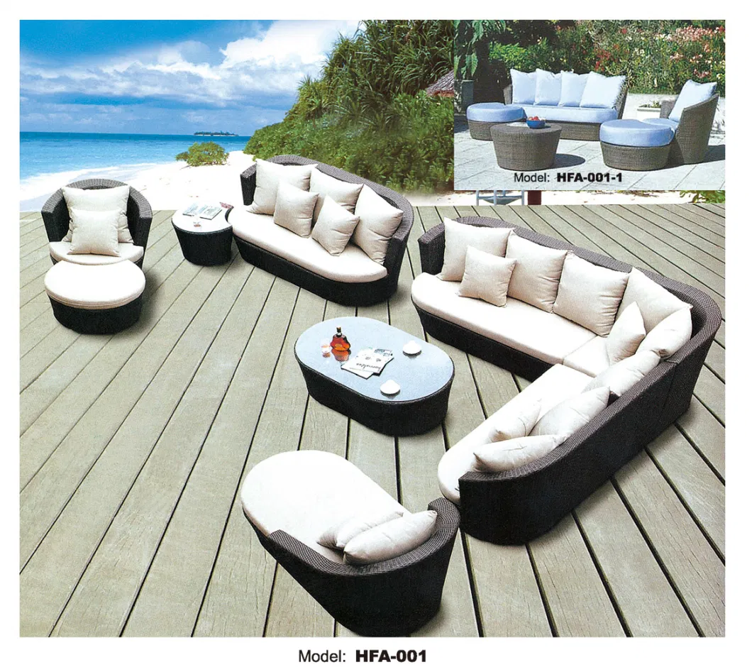 Chinese Furniture Wicker Furniture - Patio Wicker Sofa Set - Outdoor Traditional Sofa (TG-1506)