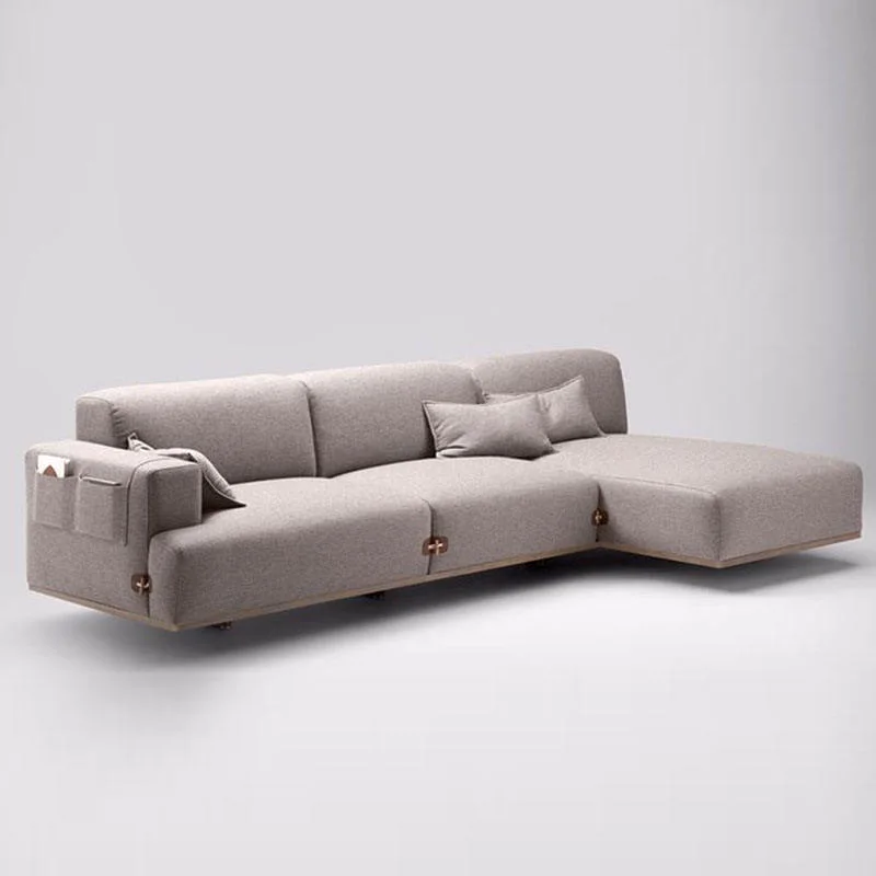 Living Room Light Gray Minimalist Loveseat Couch Comfortable Modern Sofa