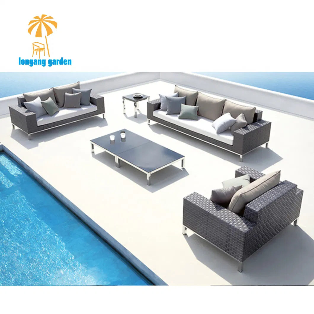 Modern Rope Weaving Garden Patio Outdoor Hotel Balcony Home Leisure Sofa Set Furniture