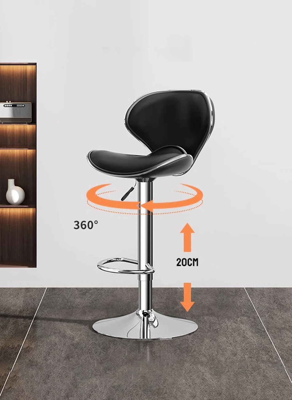 Modern Luxury Adjustable High Back PU Leather Swivel Counter Bar Stool High Chair