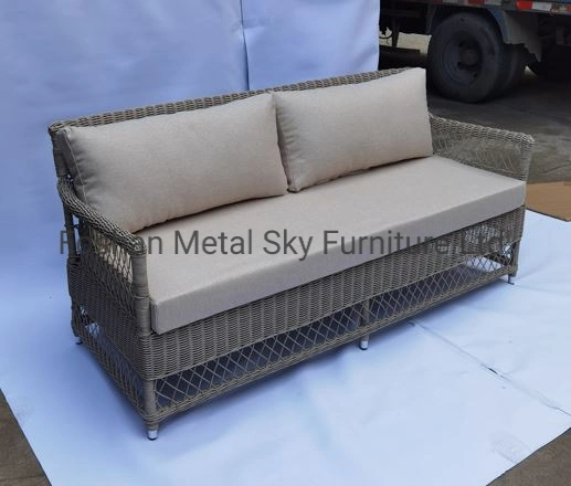 Outdoor Hotel Restaurant Patio Garden Aluminum Leisure Rattan Wicker Sofa