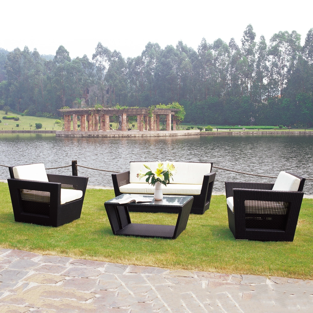 Commercial Price Modern Style Round Rattan Aluminum Wicker Garden Outside Sofa