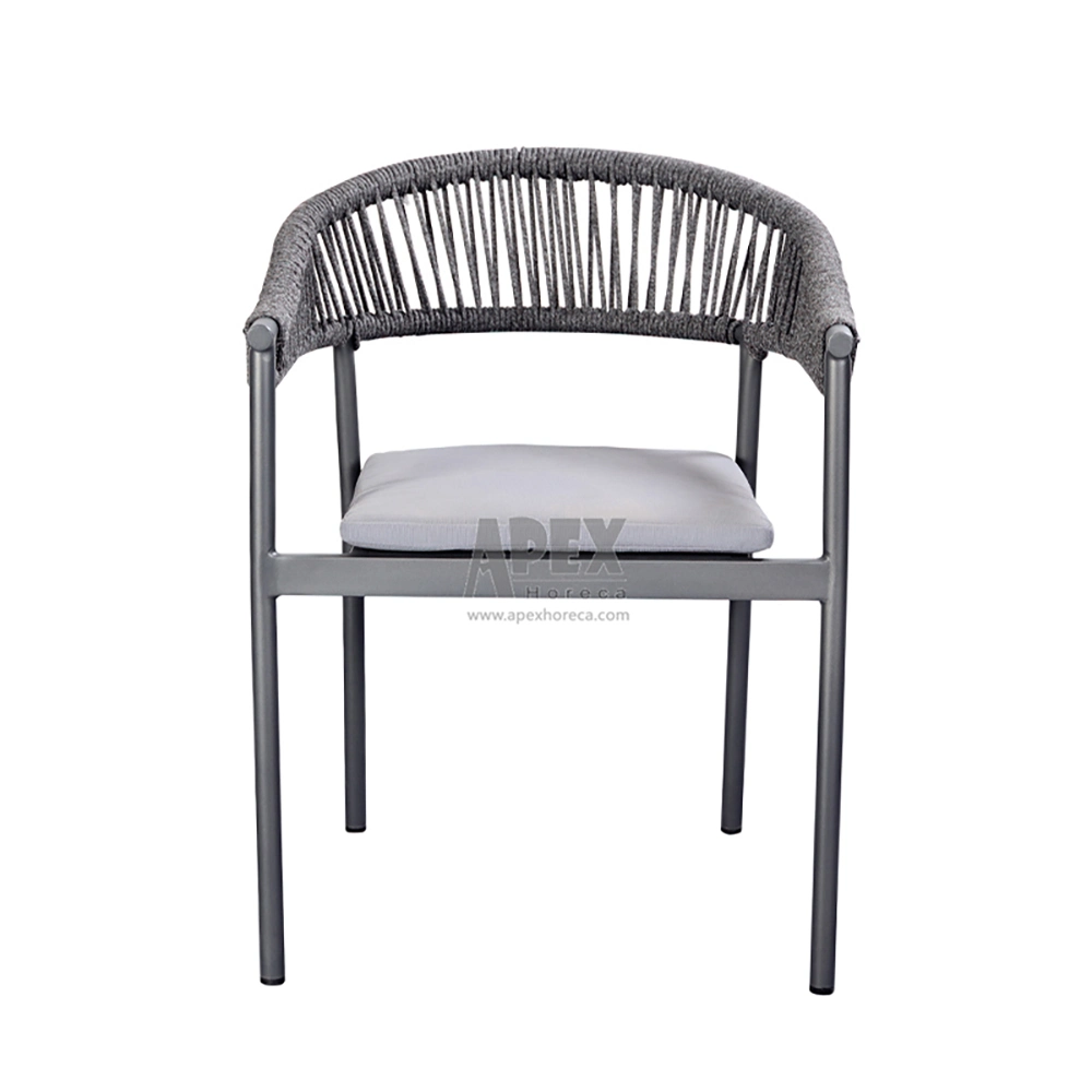 Custom Outdoor Furniture Woven Rope Armchair Park Balcony Cafe Chair