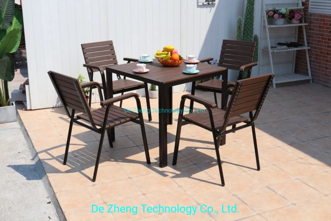 Commercial Hotel Garden Aluminum Square Outdoor Dining Bistro Dining Sets