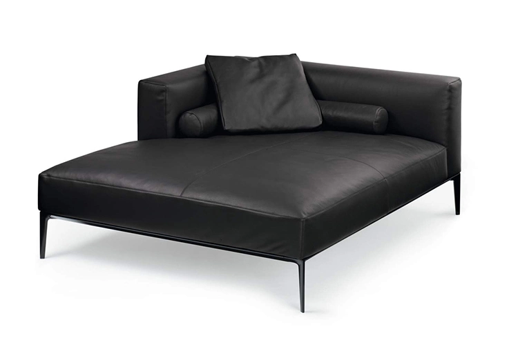 Black Leather Modular Sectional Corner Sofa Large L-Shaped Couch Set