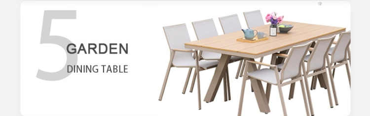 Outdoor Aluminum Teak Wood Coffee Tea Chair Table Furniture Dining Set Garden for Cafe Outdoor