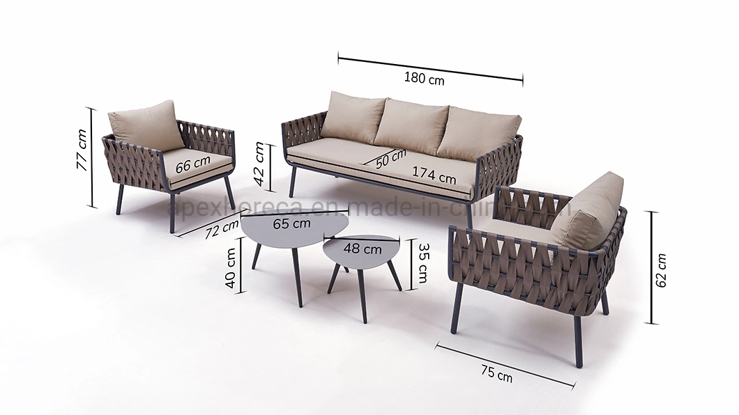 Rattan Rope Weaving Modern Outdoor Living Room Garden Furniture Combination Leisure Sofa