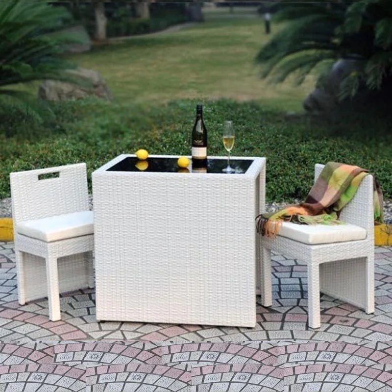 Square Portable Outdoor Rattan Wicker Dining Set Garden Furniture Patio Sofa Set