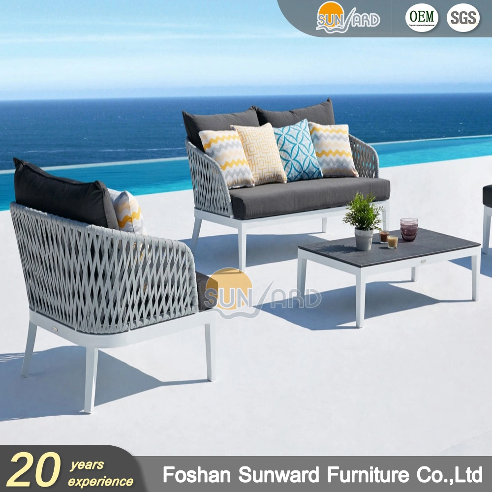 Customized Modern Outdoor Hotel Home Garden Villa Living Room Polyester Rope Sofa Furniture