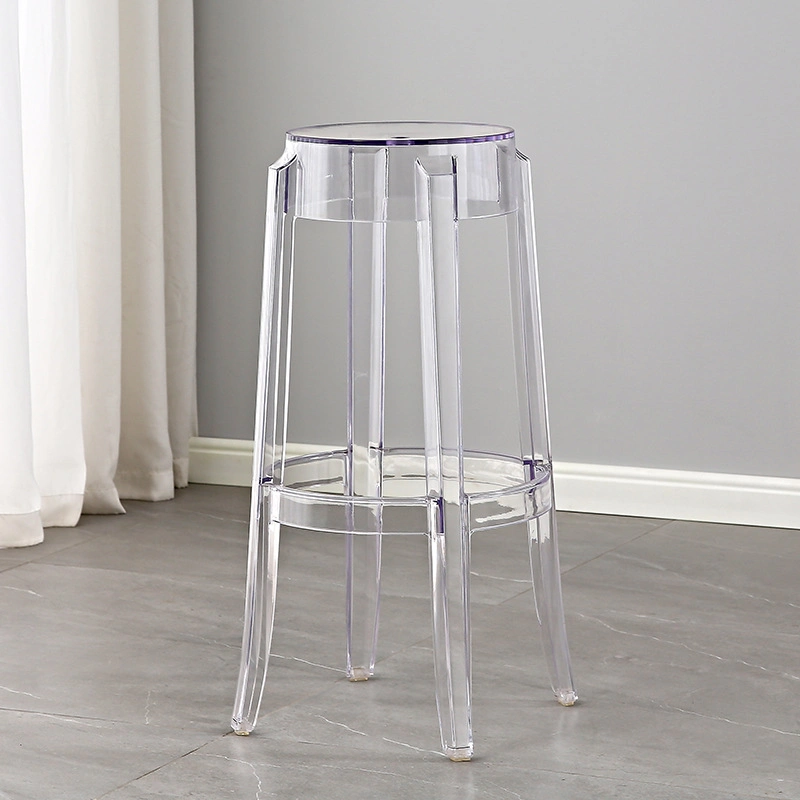 Transparent Chair Acrylic High Round Bar Stool Creative High Chair