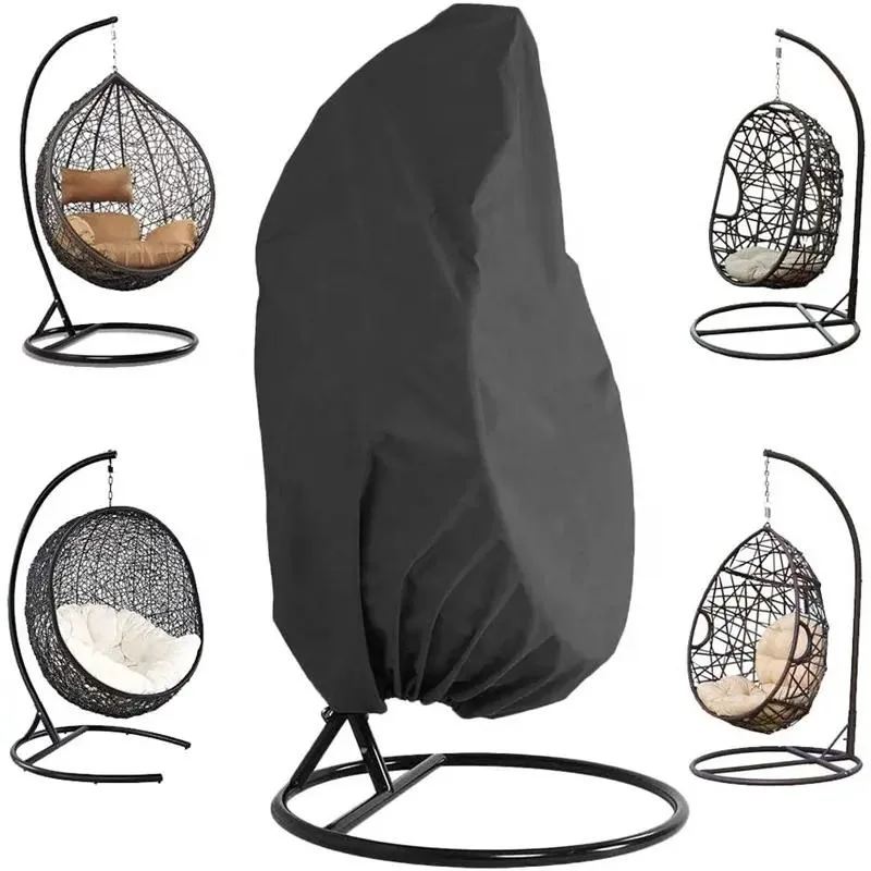 Waterproof Outdoor Egg Hanging Chair Cover with Zipper Opening 210d Oxford Wicker Egg Swing Chair Cover Patio Hanging Chair Cover