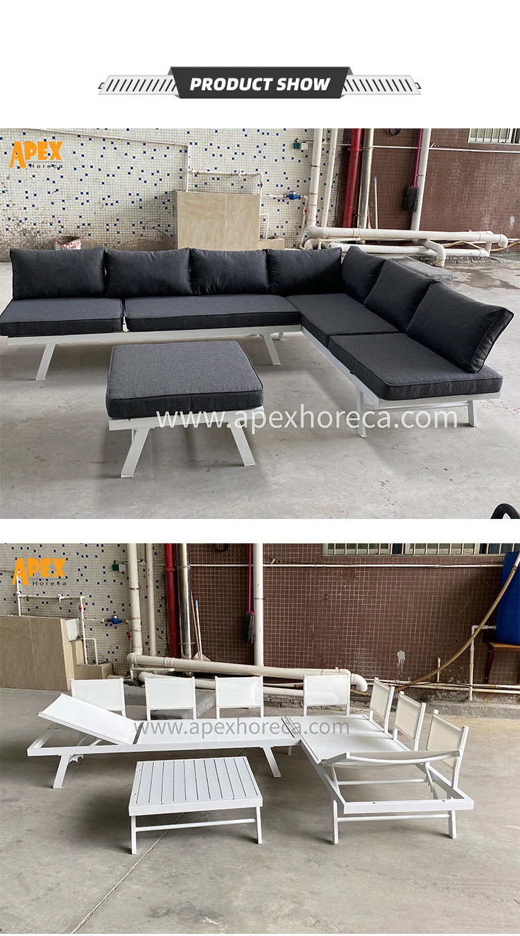 Modern Design Aluminum Frame Outdoor Garden Sectional Sofa Set