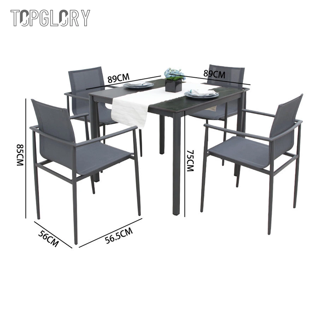 Outdoor Furniture High Quality PE Rattan Wicker Bistro Cafe Garden Aluminum Metal Patio Chair and Table Dining Set