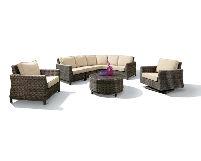 30 Years Manufacturer OEM/ODM Modern Outdoor/Modern/Patio/Rattan Sofa Garden Furniture Luxury Wicker Sofa Set 6 Seater with Table Chair