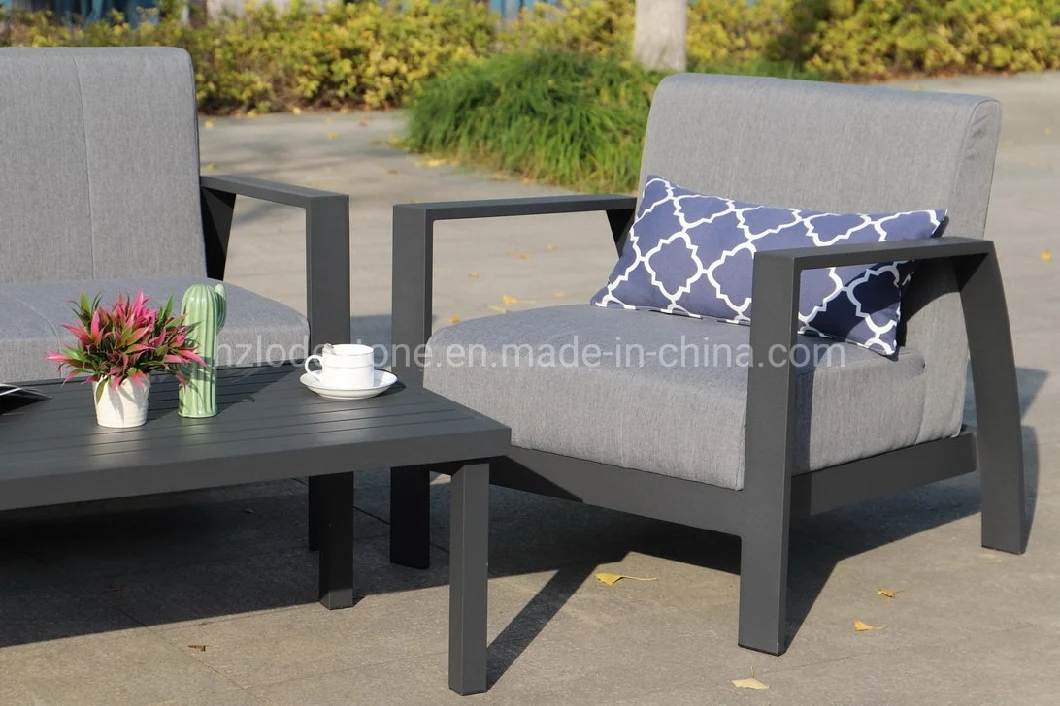 New Style All Weather Waterproof Fabric Furniture Aluminum Sofa Garden Furniture Outdoor Lounge