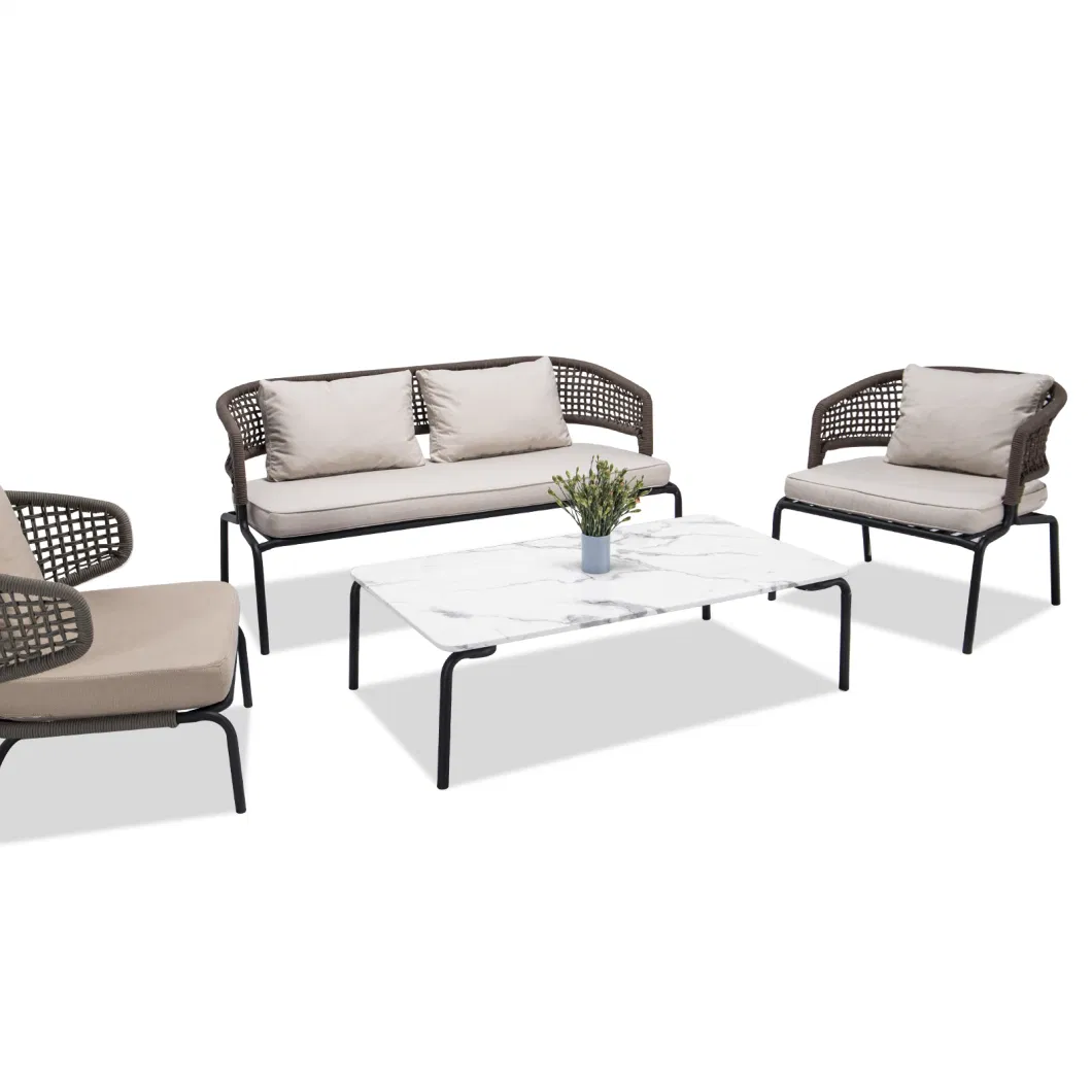 Hot Sale Outdoor Garden Furniture Livingroom Sofa Wicker Rattan Rope Sofas Sets for Sale