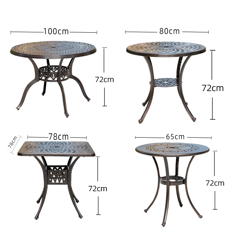 Outdoor Patio Garden New Restaurant Metal Dining Outdoor Furniture Cast Aluminum Table and Chair Set