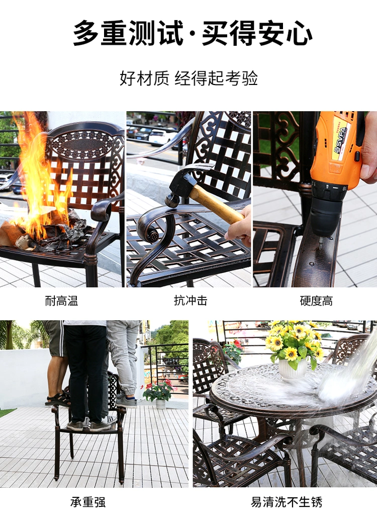 Outdoor Barbecue Table Set Cast Aluminum BBQ Grill Patio Balcony Metal Table for Backyard Garden Kd Furniture Set Dining Chair