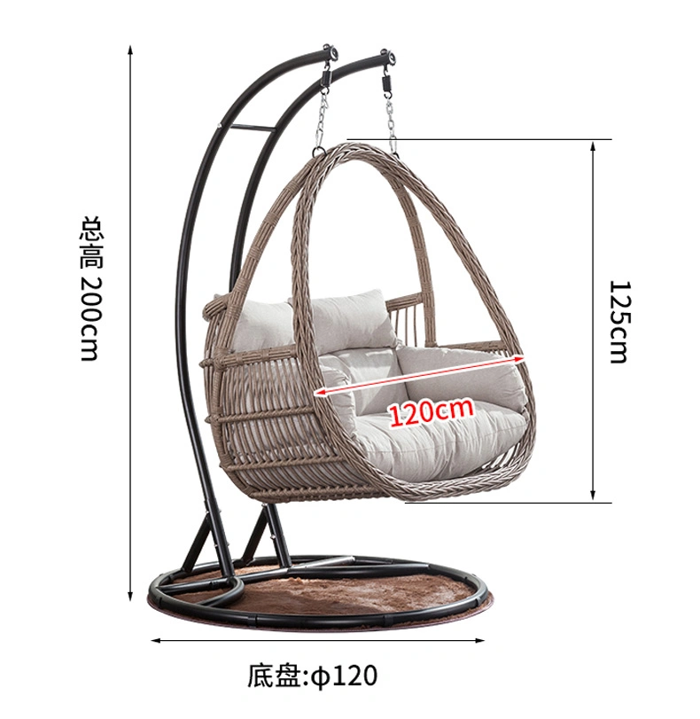 Outdoor Rattan Steel Garden Furniture Patio Hanging Chair Basket Adult Wicker Water Drop Rattan Swing Chair with Stand