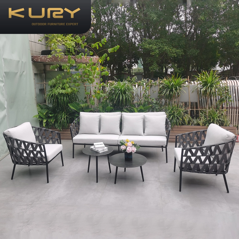 Outdoor Balcony Garden Retro Leisure Webbing Sofa Set